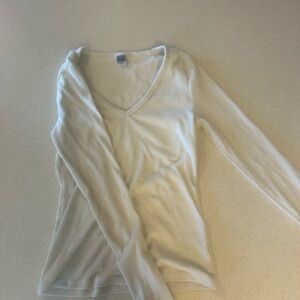 Old Navy Women's Beige Ribbed Long Sleeve Top